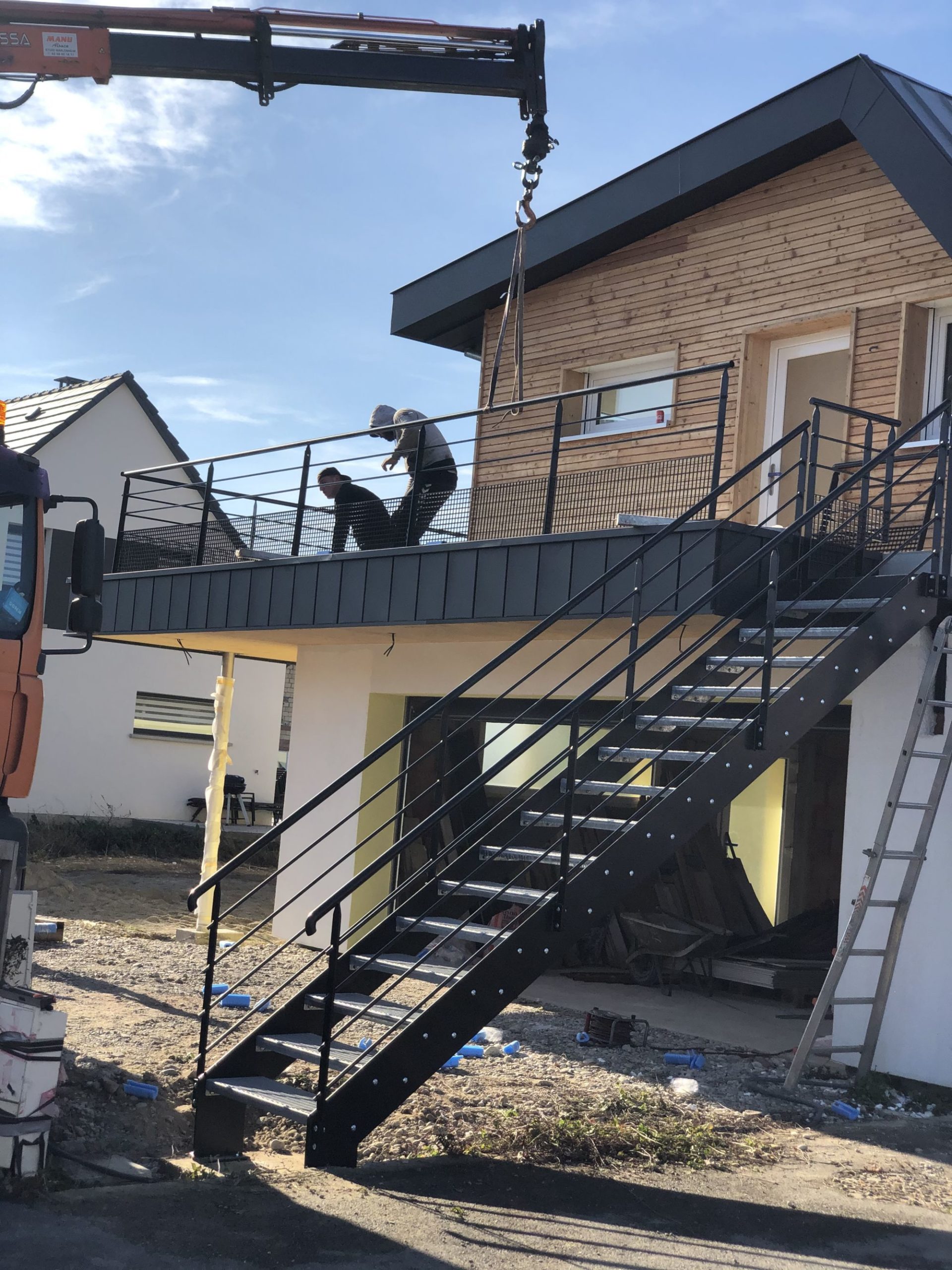 Pose de garde corps galvanis&eacute; thermolaqu&eacute; &agrave; Kaysersberg Ribeauville